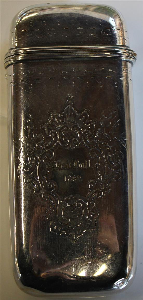 Victorian cheroot case inscibed John Bull 1862, apparently unmarked